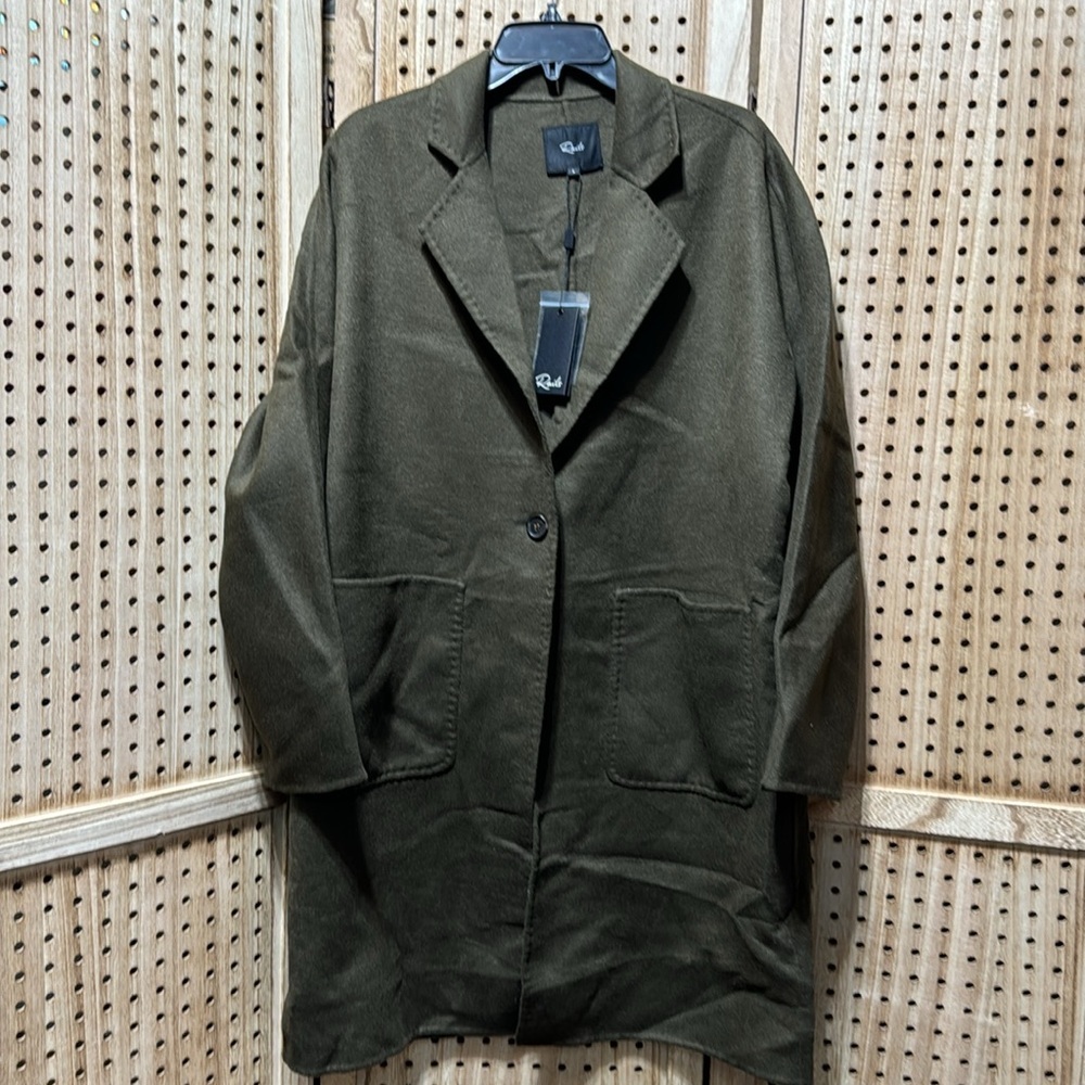THE EVEREST COAT IN OLIVE BY RAILS. FEATURES A HEAVY WOOL BLEND TRENCH nwt - Picture 7 of 15